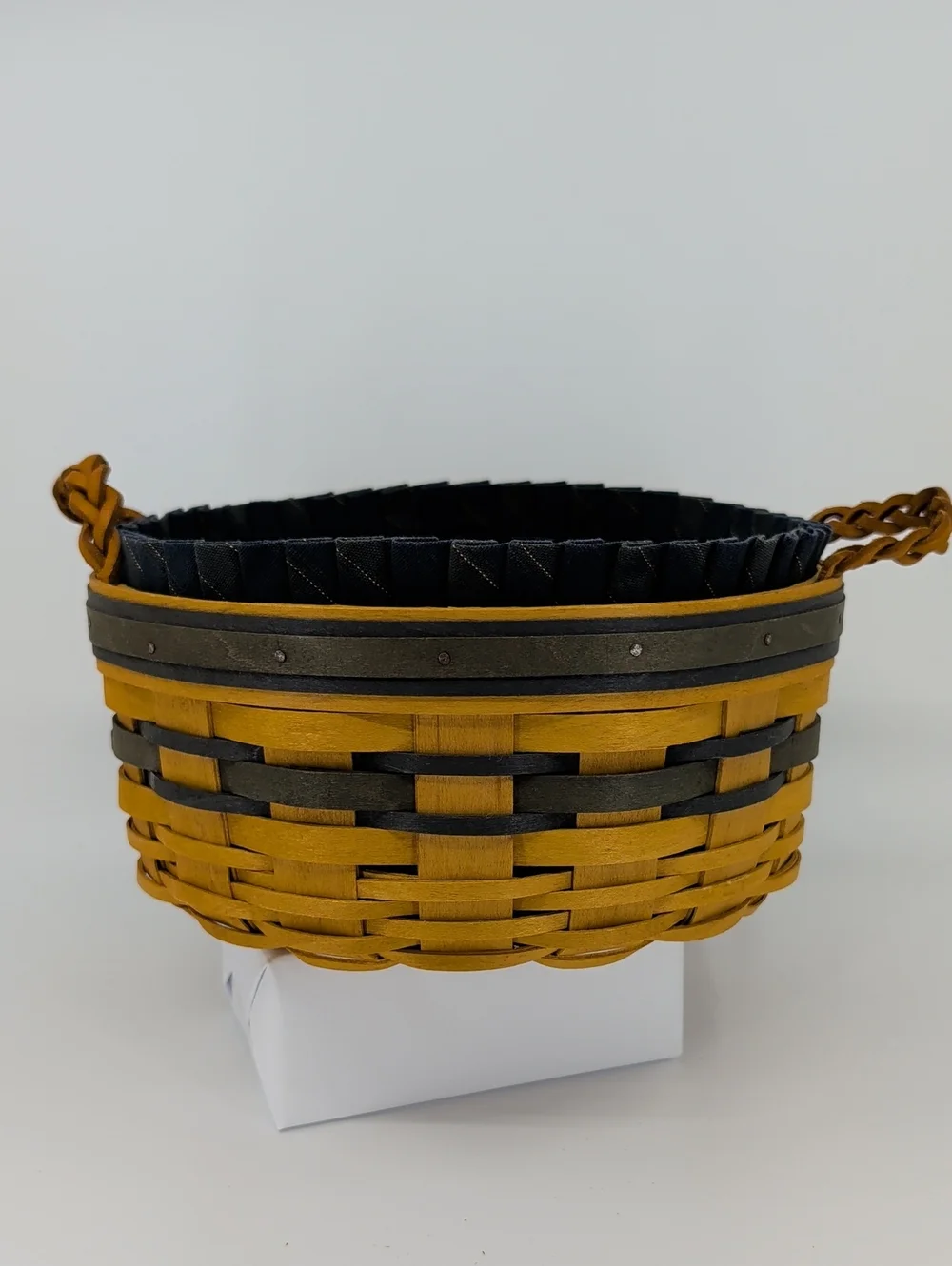 Longaberger Collectors Club 1998 Edition Basket/Liner/Protector Navy/Green